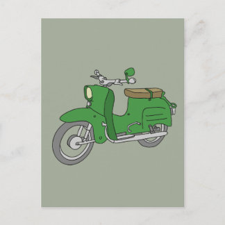 Green Motorscooter "Schwalbe" Postcard