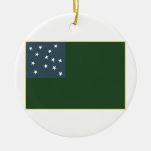 Green Mountain Boys and the Vermont Republic Flag Ceramic Tree Decoration