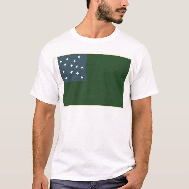 Green Mountain Boys and the Vermont Republic Flag T-Shirt (Front)