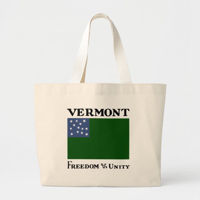 Green Mountain Boys Flag of the Vermont Republic Large Tote Bag (Front)