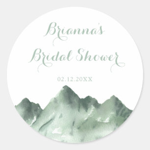 Green Mountain Country Bridal Shower Favour  Classic Round Sticker