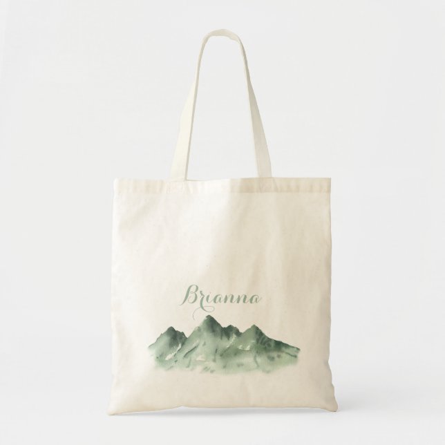 Green Mountain Country Calligraphy Bridesmaid  Tote Bag (Front)