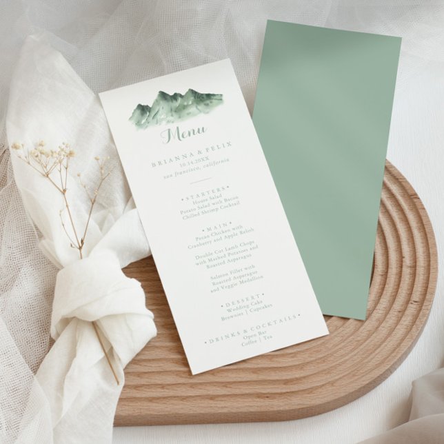 Green Mountain Country Calligraphy Dinner Menu (Creator Uploaded)