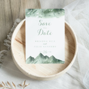 Green Mountain Country Calligraphy Save the Date  Postcard