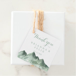 Green Mountain Country Calligraphy Wedding Favour Tags