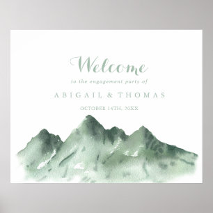 Green Mountain Country Engagement Party Welcome Poster