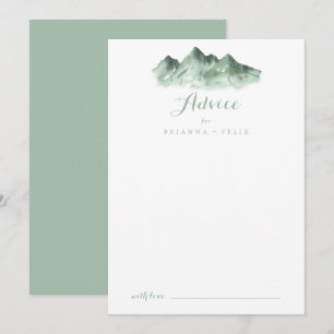 Green Mountain Country Wedding Advice Card