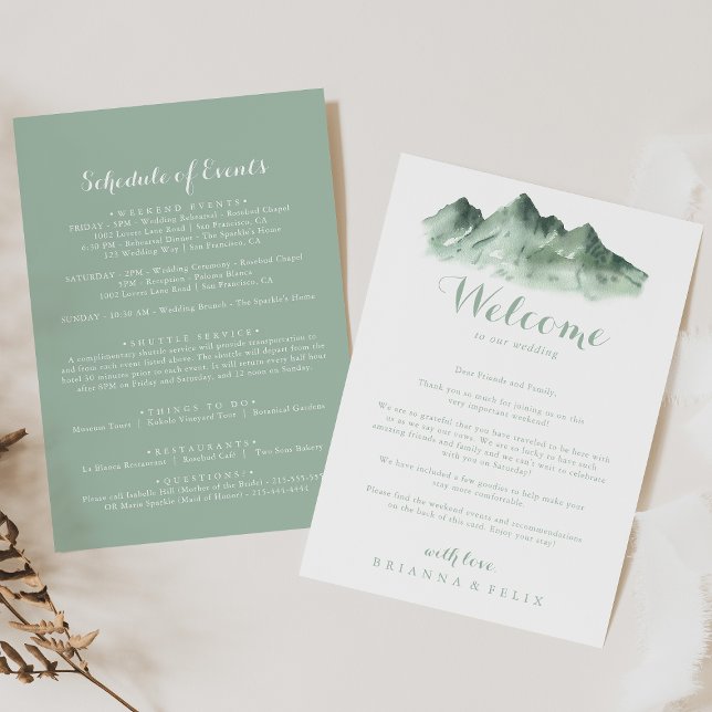 Green Mountain Country Wedding Welcome Letter (Creator Uploaded)