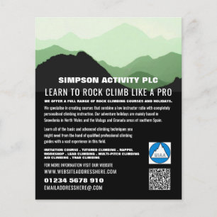 Green Mountain Landscape, Hiking & Climbing Advert Flyer