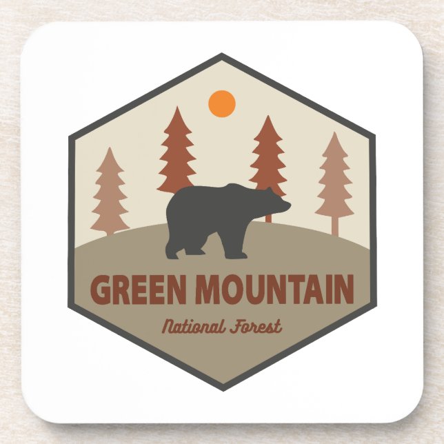 Green Mountain National Forest Bear Coaster (Front)