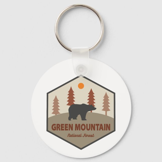 Green Mountain National Forest Bear Key Ring (Back)