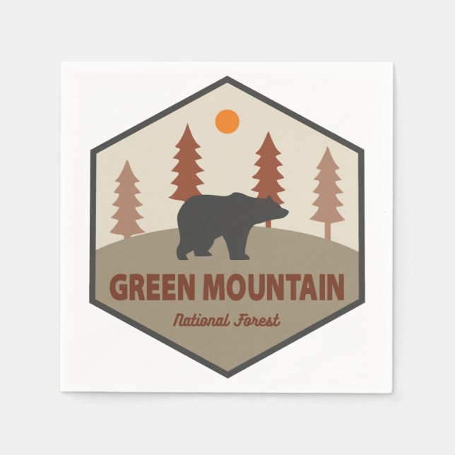 Green Mountain National Forest Bear Napkin (Front)