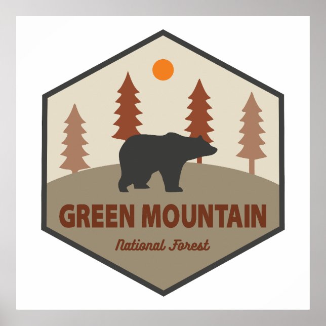 Green Mountain National Forest Bear Poster (Front)