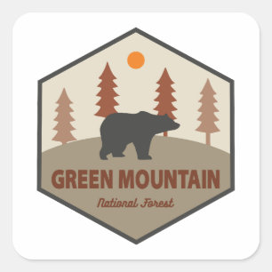 Green Mountain National Forest Bear Square Sticker