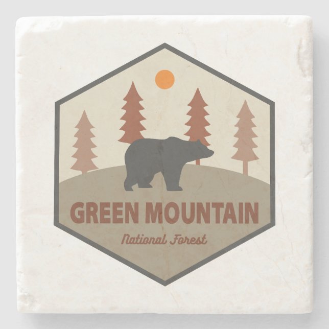 Green Mountain National Forest Bear Stone Coaster (Front)