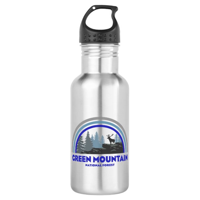Green Mountain National Forest Rainbow Deer 532 Ml Water Bottle (Front)