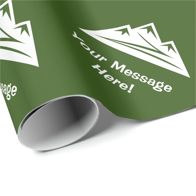 Green mountain peak logos personalised wrapping paper (Roll Corner)