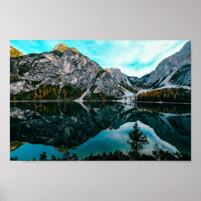 Green Mountain Photo Lake Spring Mountain 4k Wallp Poster (Front)