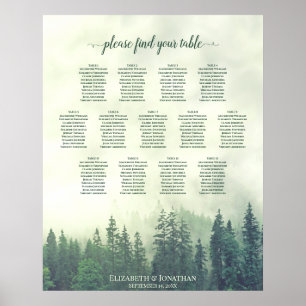 Green Mountain Pine Trees 13 Table Seating Chart