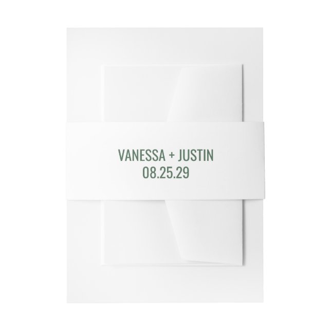 Green Mountain Wedding Invitation Belly Band (Front Example)