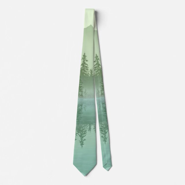 Green Mountains and Forest Landscape  Tie (Front)