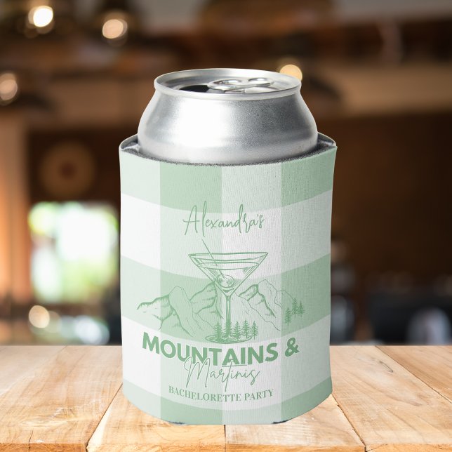 Green Mountains and Martinis Bachelorette Can Cooler (Creator Uploaded)