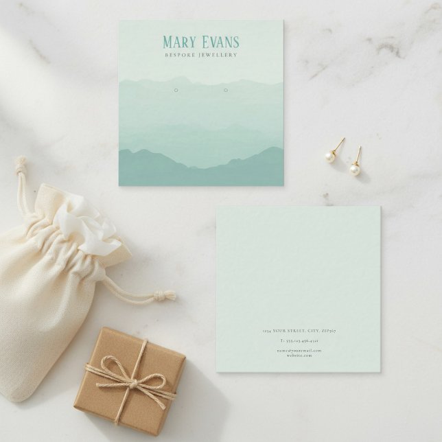 Green mountains earring square display card (Green mountains earring square display card)