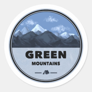 Green Mountains Vermont Camping Classic Round Sticker