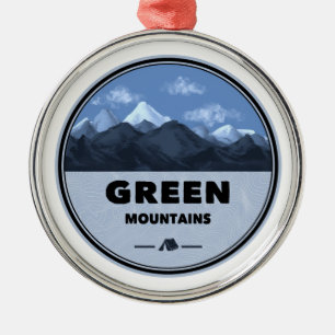 Green Mountains Vermont Camping Metal Tree Decoration