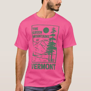 Green Mountains Vermont Family Vacation Hiking Vin T-Shirt