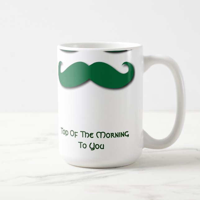 Green Moustache Coffee Mug (Right)