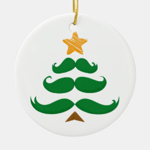 Green Moustache Tree Ceramic Tree Decoration