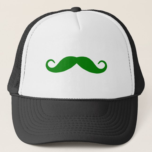 Green Moustache Trucker Hat (Front)