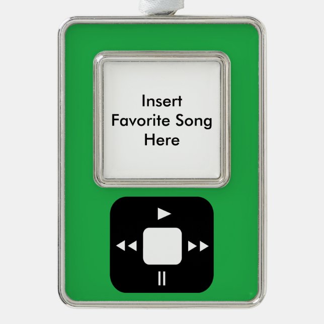 Green MP3 Player Ornament -Add Your Favourite (Front)