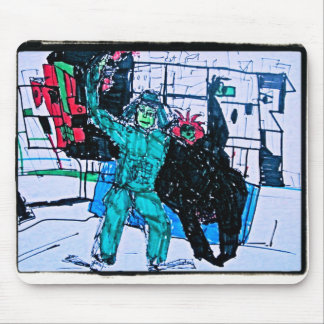 green mr. mouse mat