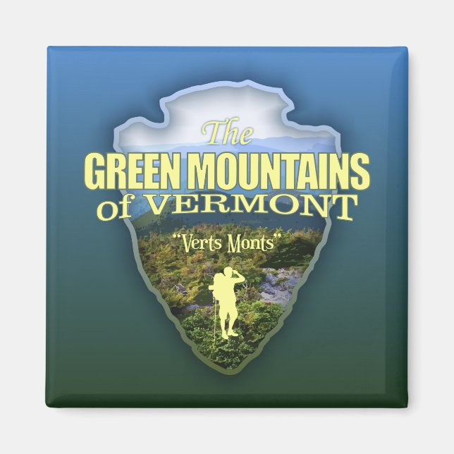 Green Mtns (arrowhead) Magnet (Front)