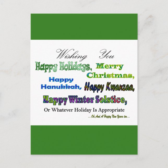 Green Multi holiday greetings (Front)