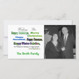 Green Multi holiday greetings Card