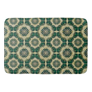 Green Multicolor Pattern Bath Mat