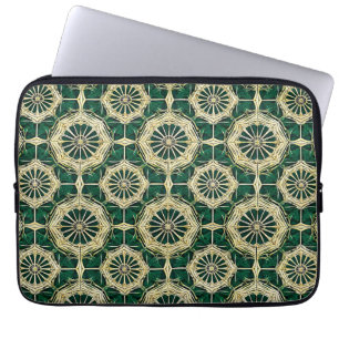 Green Multicolor Pattern Laptop Sleeve
