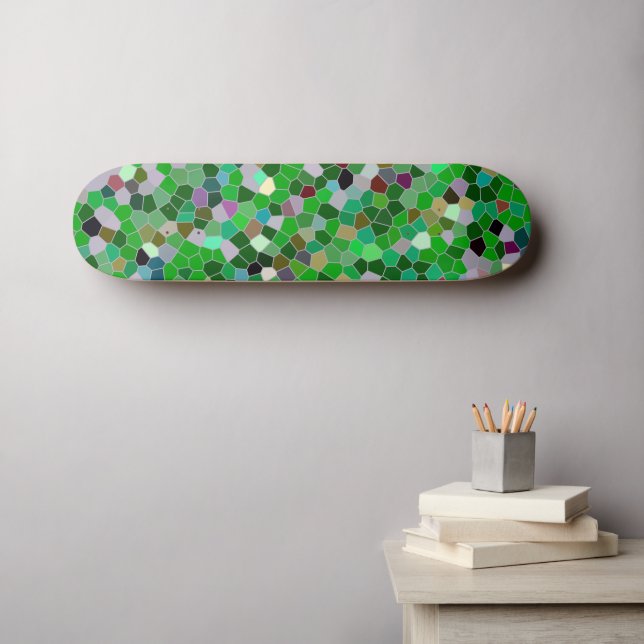 GREEN Multicolored Garden Pattern Skateboard (Wall Art (Horz))