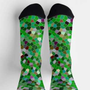GREEN Multicolored Garden Pattern  Socks