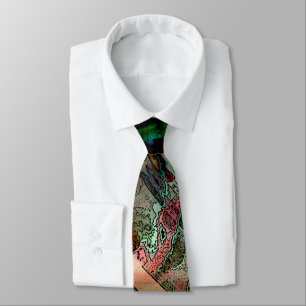 Green Multicolored Tie