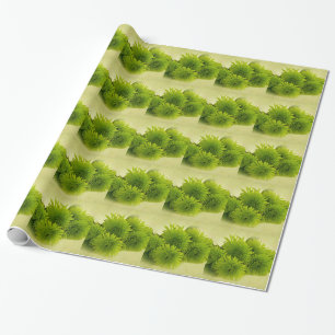 Green Mums Wrapping Paper