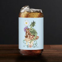 Green Mushroom Dragon Fantasy Flowers