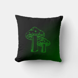 Green Mushrooms Cushion