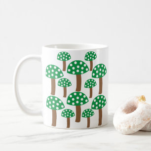 Green Mushrooms Pattern Coffee Mug