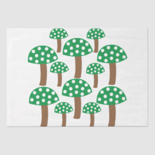 Green Mushrooms  Tissue Paper