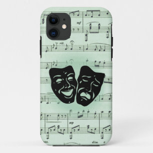 Green Music and Theatre Greek Masks Case-Mate iPhone Case