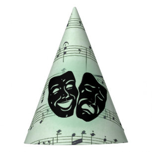 Green Music and Theatre Greek Masks Party Hat